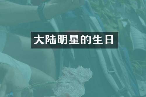 大陆明星的生日