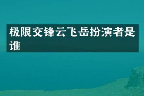 极限交锋云飞岳扮演者是谁