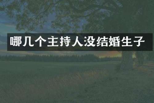 哪几个主持人没结婚生子