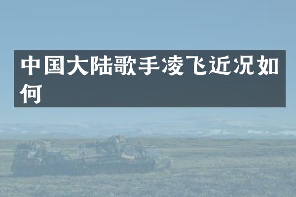 中国大陆歌手凌飞近况如何