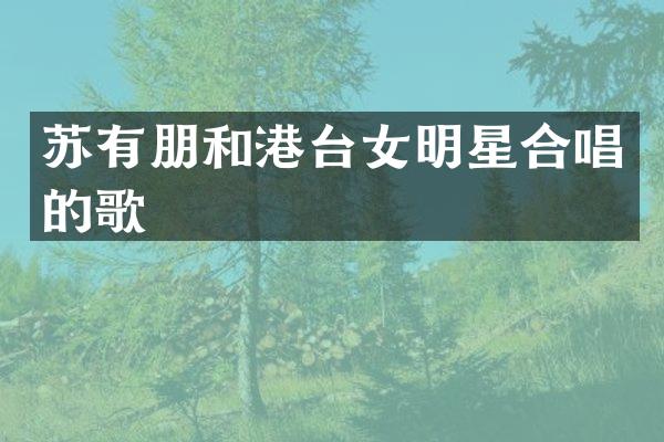 苏有朋和港台女明星合唱的歌