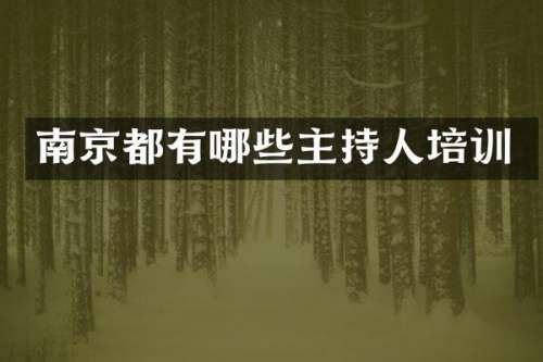 南京都有哪些主持人培训