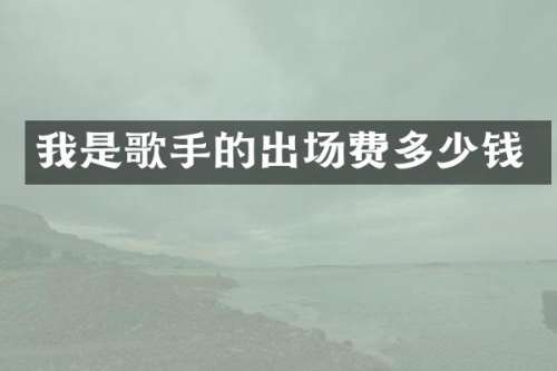 我是歌手的出场费多少钱
