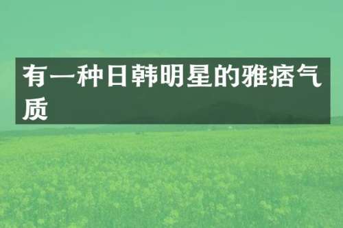 有一种日韩明星的雅痞气质