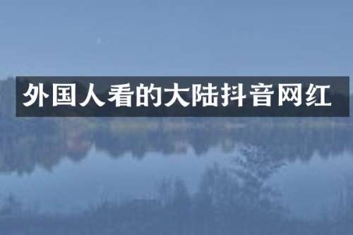 外国人看的大陆抖音网红