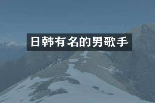 日韩有名的男歌手