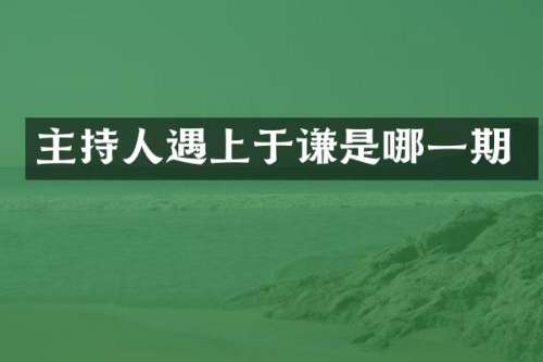 主持人遇上于谦是哪一期