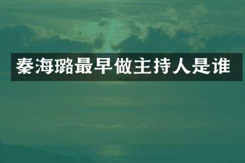 秦海璐最早做主持人是谁