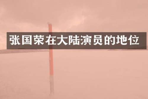 张国荣在大陆演员的地位