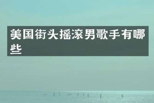 美国街头摇滚男歌手有哪些