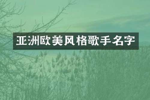 亚洲欧美风格歌手名字