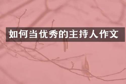 如何当优秀的主持人作文