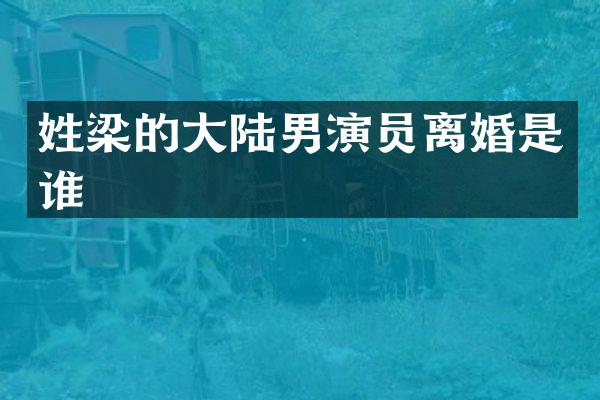 姓梁的大陆男演员离婚是谁