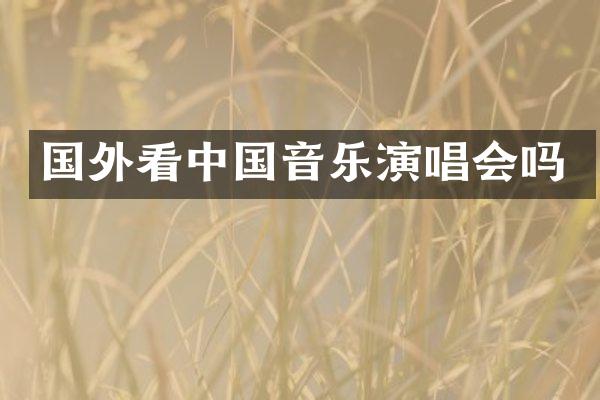 国外看中国音乐演唱会吗