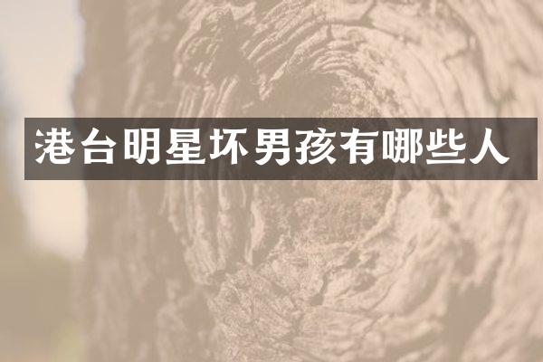 港台明星坏男孩有哪些人