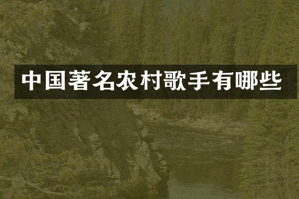 中国著名农村歌手有哪些