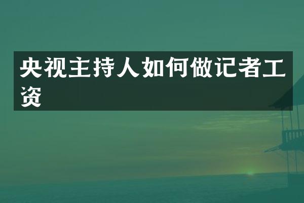 央视主持人如何做记者工资