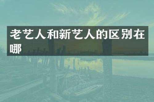 老艺人和新艺人的区别在哪