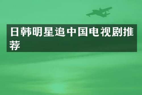 日韩明星追中国电视剧推荐