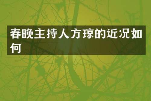 主持人方琼的近况如何