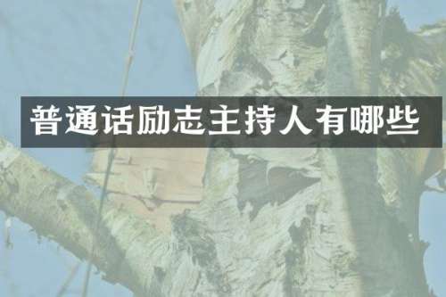 普通话励志主持人有哪些