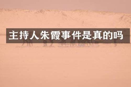 主持人朱霞事件是真的吗