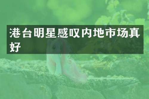 港台明星感叹内地市场真好