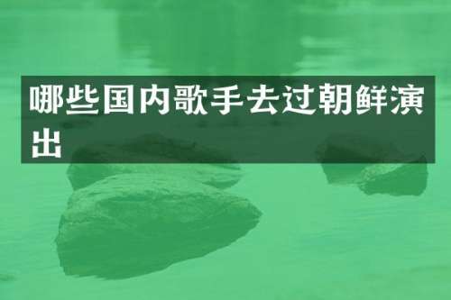 哪些国内歌手去过朝鲜演出