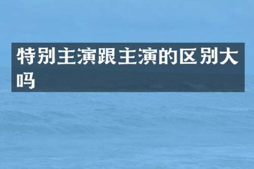 特别主演跟主演的区别大吗
