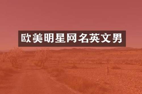 欧美明星网名英文男