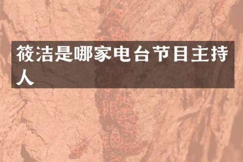 筱洁是哪家电台节目主持人