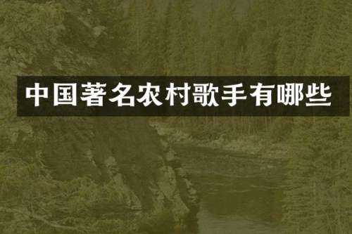 中国著名农村歌手有哪些