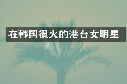 在韩国很火的港台女明星
