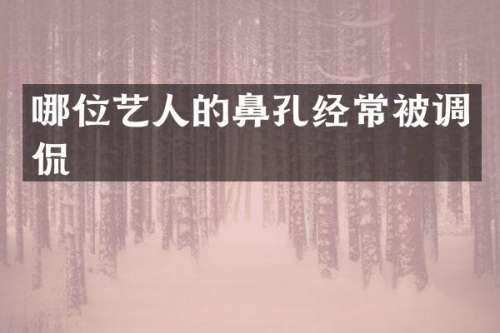 哪位艺人的鼻孔经常被调侃