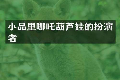 小品里哪吒葫芦娃的扮演者