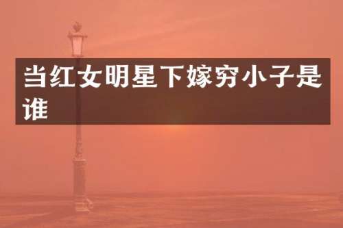 当红女明星下嫁穷小子是谁