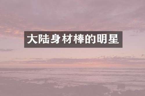 大陆身材棒的明星