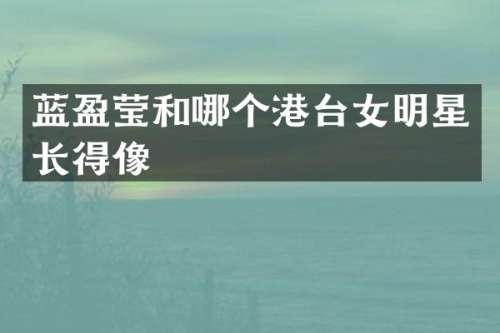 蓝盈莹和哪个港台女明星长得像