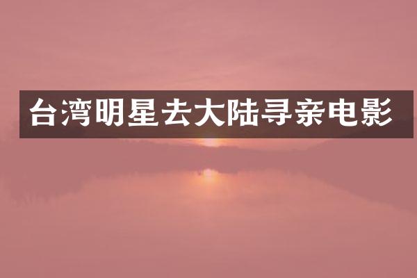 台湾明星去大陆寻亲电影