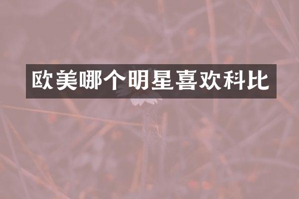 欧美哪个明星喜欢科比