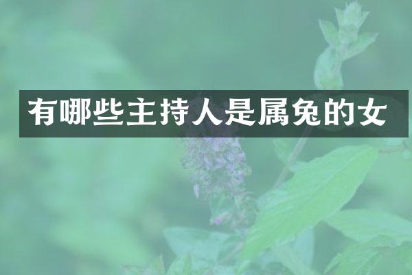 有哪些主持人是属兔的女