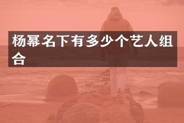 杨幂名下有多少个艺人组合