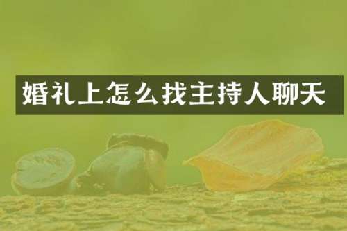 婚礼上怎么找主持人聊天