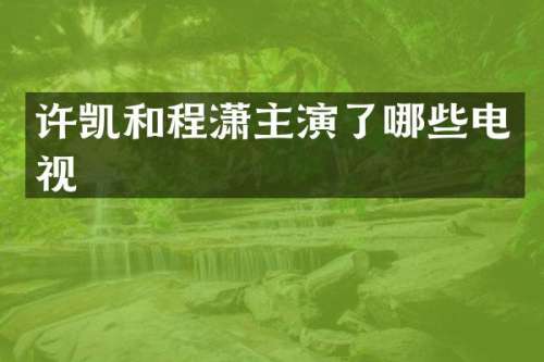 许凯和主演了哪些电视