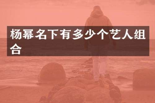 杨幂名下有多少个艺人组合