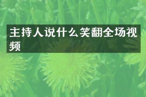 主持人说什么笑翻全场视频