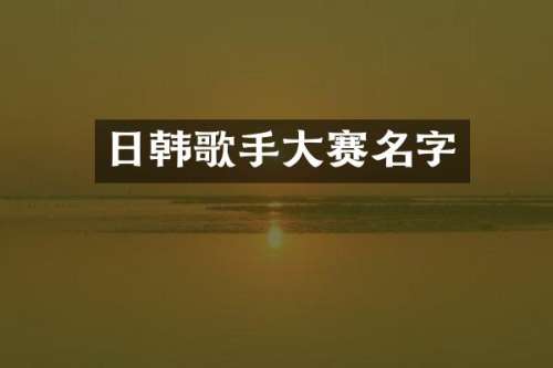 日韩歌手大赛名字