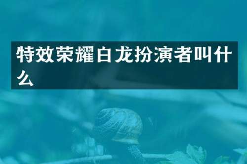 特效荣耀白龙扮演者叫什么