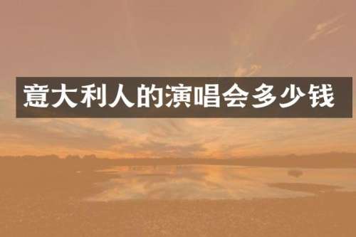 意大利人的演唱会多少钱