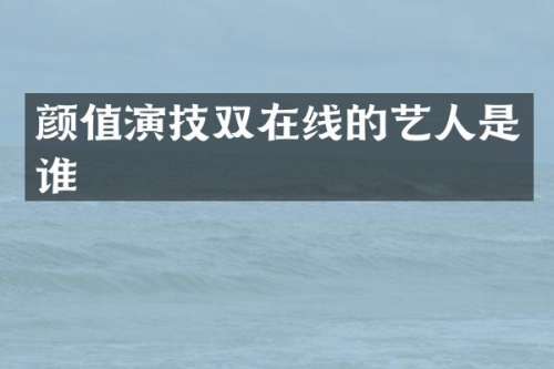 颜值演技双在线的艺人是谁